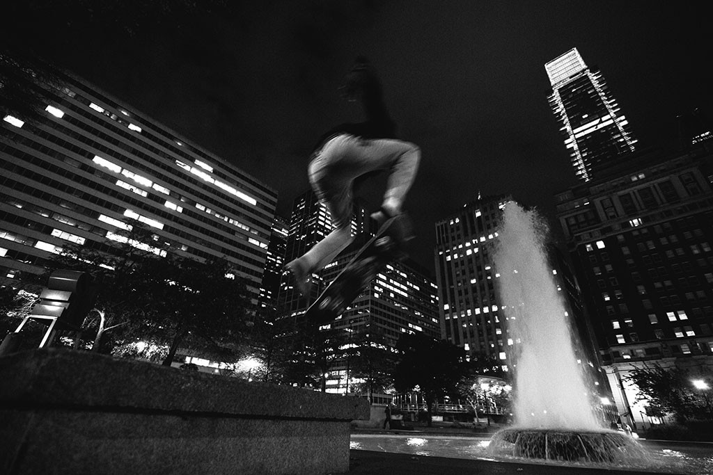 FIRST PLACE: Tim Kothlow, California Baptist University (Michael Chute) — Rebellion. Najee Jouyner age 15 moves with speed but grace as he performs numerous tricks at the site.