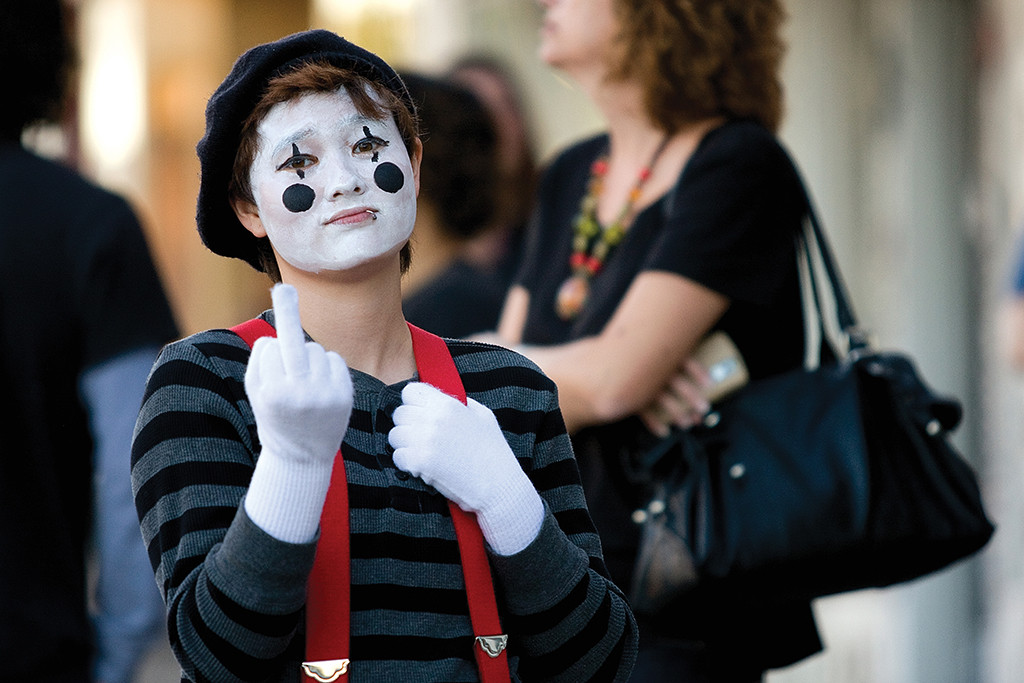 FIRST PLACE: Terry Ting, York University — A Halloween mime attempts at the art of performing a story without the use of speech.