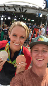 Selfie with Dana Vollmer, Olympic Swimmer at the Today Show on my birthday.